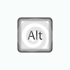Alt Button Icon. Alternate Symbol Button in Keyboard or Keypad to Typewrite - Vector.