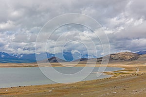 Altai, Mongolia. Beautiful mountain landscape, lake and mountain range