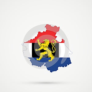 Altai Republic map in Benelux Union flag colors, editable vector