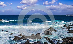 Altantic ocean volcanic coastline