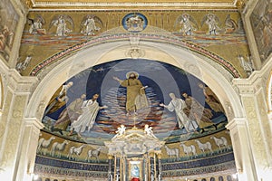 The altar of basilica of Cosmas and Damian (Santi Cosma e Damiano) in Rome