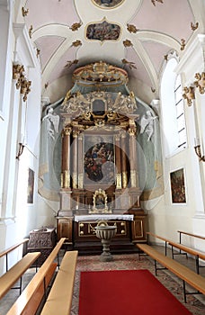 Altar in Basilica of St. Vitus in Ellwangen, Germany