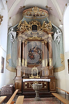 Altar in Basilica of St. Vitus in Ellwangen, Germany