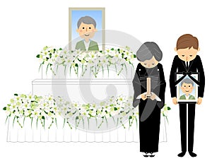 Altar and bereaved family