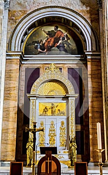 Altar Candles Papal Basilica Paul Beyond Walls Rome Italy