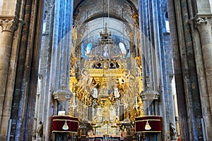 Altar in the cathedral of santiago photo