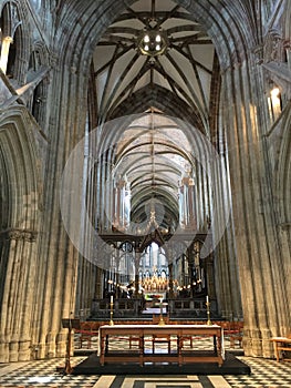 Altar and chancel of Worcester Cathedral, England, UK England UK