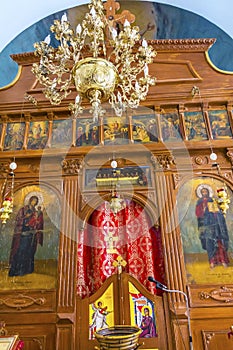 Altar Chandelier Saint George`s Church Madaba Jordan