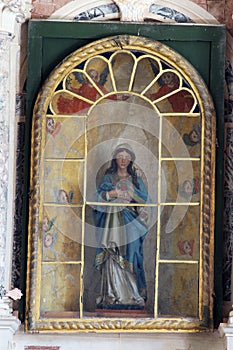 Altar in the church of Virgin Mary of Lakuc in Draga podno Dvigrada, Croatia