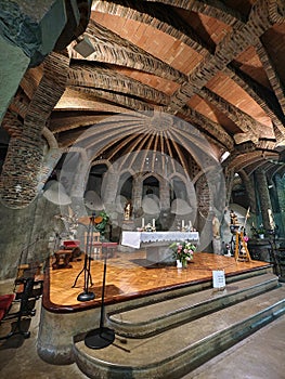 The altar in the Cripta de GaudÃ­, Colonia GÃ¼ell