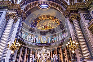 Altar Dome Mary Angels Statues La Madeleine Church Paris France