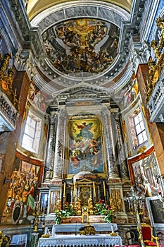 Altar Frescoes Basilica San Giacomo Augusta Church Rome Italy
