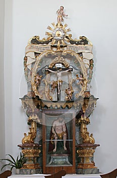 Altar of the Holy Cross in the Church of the Assumption in Klostar Ivanic, Croatia