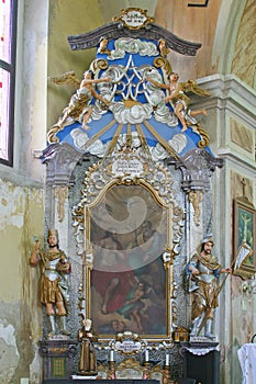 Altar of the Holy Trinity in the Church of the Visitation in Gornji Draganec, Croatia