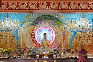 Altar inside Mangala Vihara Buddhist Temple
