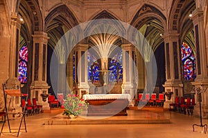 Altar Interior Stained Glass Saint Severin Church Paris France