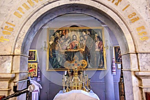 Altar Last Supper Painting Saint Nicholas Church Kiev Ukraine