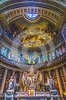 Altar Mary Angels Statues La Madeleine Church Paris France