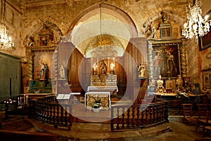 The altar of a medieval church