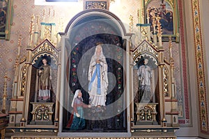 Altar of Our Lady of Lourdes in the church of Saint Matthew in Stitar, Croatia