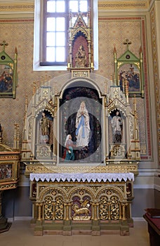 Altar of Our Lady of Lourdes in the church of Saint Matthew in Stitar, Croatia