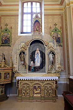 Altar of Our Lady of Lourdes in the church of Saint Matthew in Stitar, Croatia