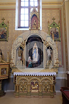 Altar of Our Lady of Lourdes in the church of Saint Matthew in Stitar, Croatia