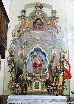 Altar of Our Lady of Sorrows in the Church of St. Peter in Sveti Petar Mreznicki, Croatia