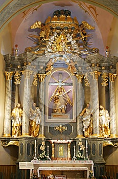 Altar of Our Lady of Sorrows in the Church of Saint George in Gornja Stubica, Croatia photo