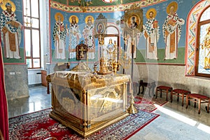 The altar part of the Orthodox Church. Religious holidays concept. Orthodoxy in Ukraine.