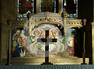 Altar and reredos