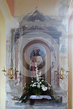 Altar of the Sacred Heart of Jesus in the Church of St. Martin in Breznicki Hum, Croatia