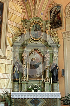 Altar of Saint Anthony of Padua in the Church of Exaltation of the Holy Cross in Kriz, Croatia