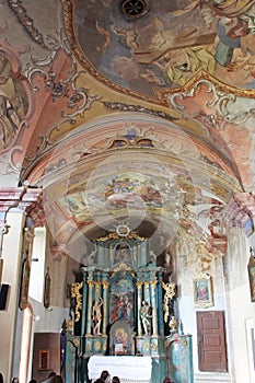 Altar of Saint Isidore the Laborer in the church of Saint Nicholas in Hrascina, Croatia photo