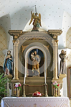 The altar of Saint Joseph in the church of the Holy Trinity in Radoboj, Croatia