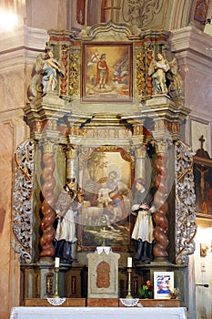 Altar of Saint Joseph in the church of the Visitation of the Virgin Mary in Garesnica, Croatia