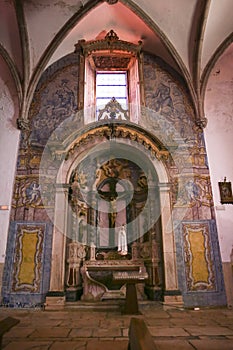 Altar of Saint Mary Magdalene church in Olivenza town photo