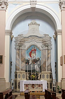 Altar of Saint Michael in the church of Saints Vitus and Modestus in Groznjan, Croatia