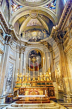 Altar SS Vincenzo E Anastasio Church Rome Italy photo