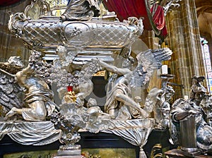 Altar of St John Nepomuk, martyr, in St. Vitus Cathedral