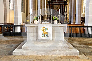 Altar of St. Peter Cathedral, Bautzen with Symbolic Art