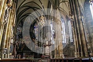 The Altar at the St Stephans Cathedral. Vienna Austria