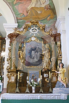 Altar of St. Vincent Ferrer at St. Peter`s Church in Sveti Petar Mreznicki, Croatia