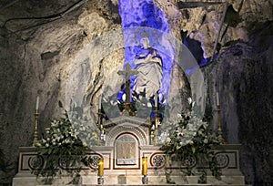 Altar and statue of santa rosalia, palermo photo