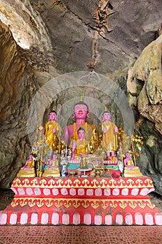 Altar at the Tham Sang Cave in Vang Vieng