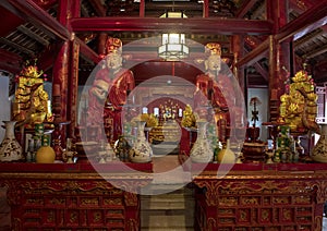 Altar for worship Confucius in Thuong Dien building, 4th courtyard, Temple of Literature, Hanoi, Vietnam