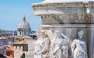 The cities of Italy, ifrom the pedestal of Vittorio Emanuele II statue in the Altare della Patria in Rome, Italy. photo