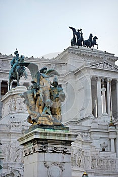 Altare della Patria (Altar of the Fatherland). National Monument to Victor Emmanuel II - landmark attraction in Rome,