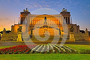 The Altare della Patria in the Piazza Venezia at dawn