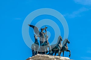 Escultura parte del monumento de Vittorio Emanuele,  Altare della Patria,  Piazza Venezia, Rome Italy photo